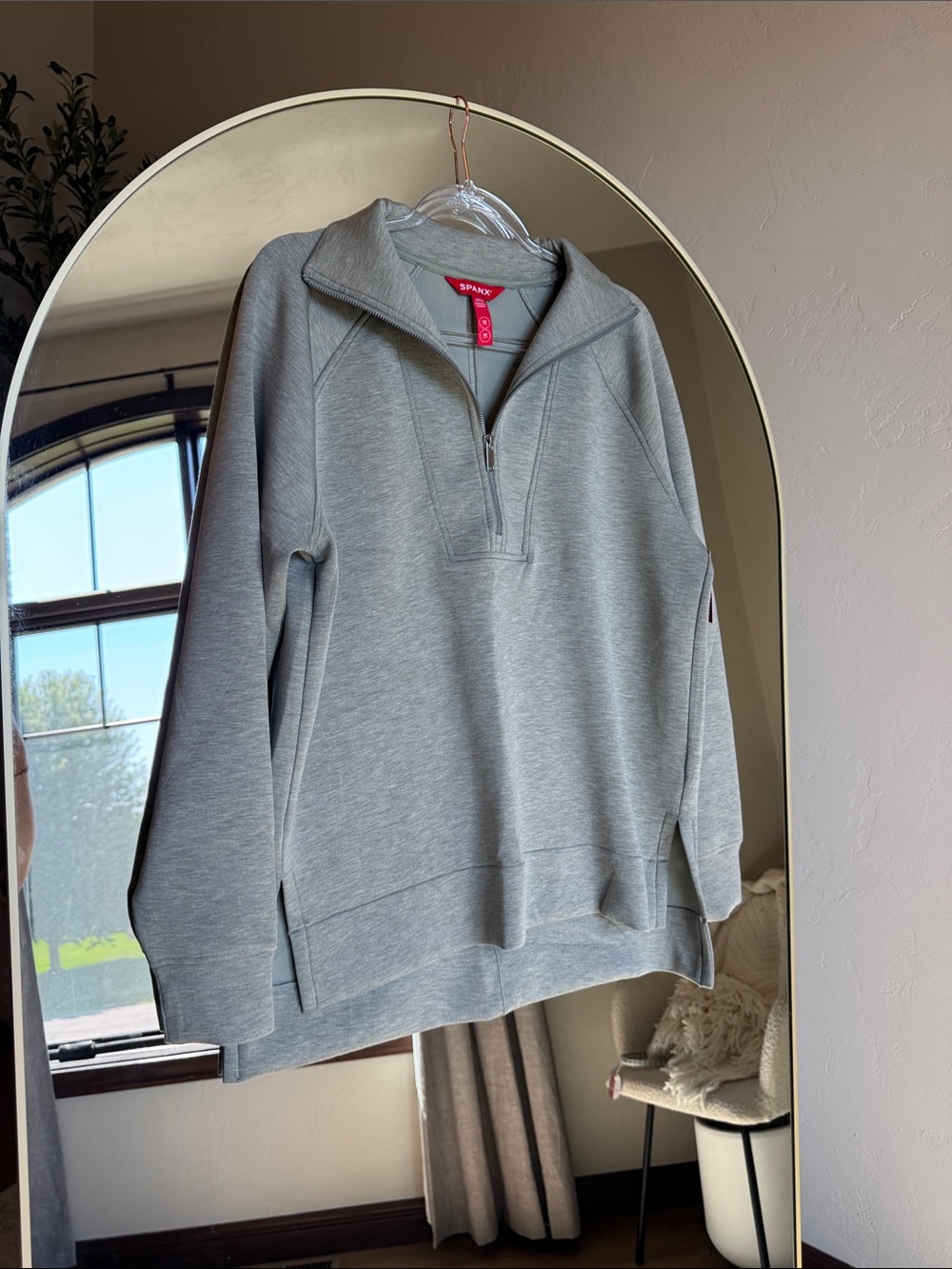SPANX AirEssentials Sage Green Half-Zip Sweater - Picture 4 of 5